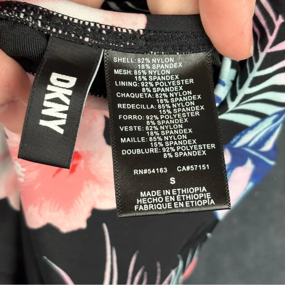 EUC DKNY Women’s Floral One Piece Halter tie Swimsuit sz Small
